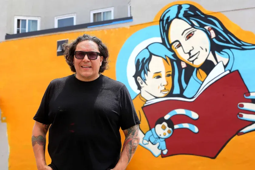 Epic Jonathan Thunder mural enlivens Zenith Bookstore exterior